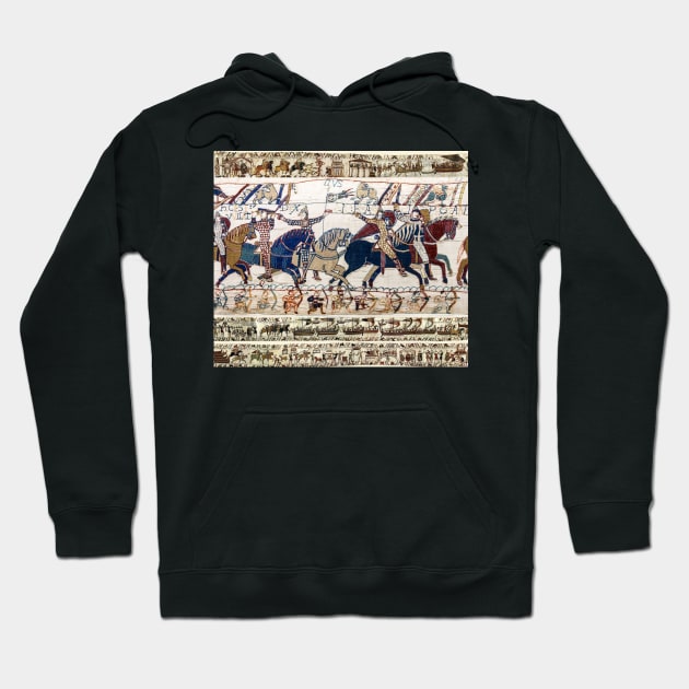 THE BAYEUX TAPESTRY ,BATTLE OF HASTINGS ,NORMAN KNIGHTS HORSEBACK Hoodie by BulganLumini